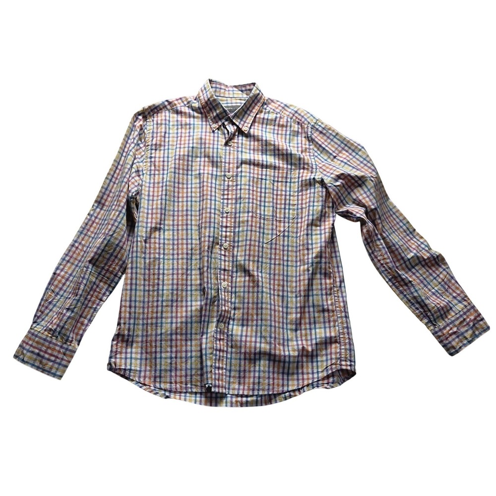 Tricots St Raphael Shirt Mens Medium Multicolor Check Long Sleeve Button-Up